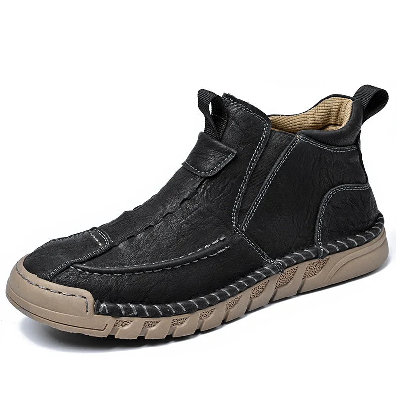 LOR MALE Men Boots Handmade Casual Shoes Genuine Leather Ankle Boots Comfortable Winter Shoes High Top Sneakers Luxury Footwear Men Shoes