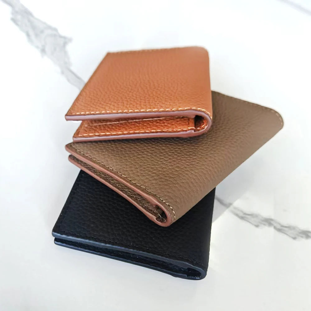 LOR MALE Custom Name Luxury Men Waalet Genuine Leather Personalize Initials Mini Women Walle
