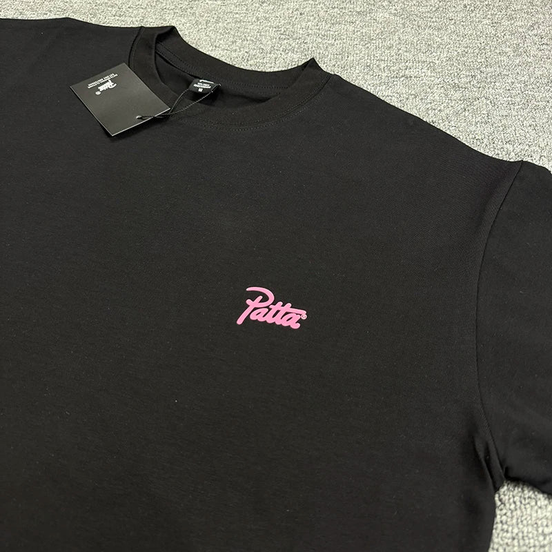 LOR MALE Men Women Loose Fit Patta Short Sleeve T-Shirt Casual Versatile Street 100% Cotton Top Short Sleeve