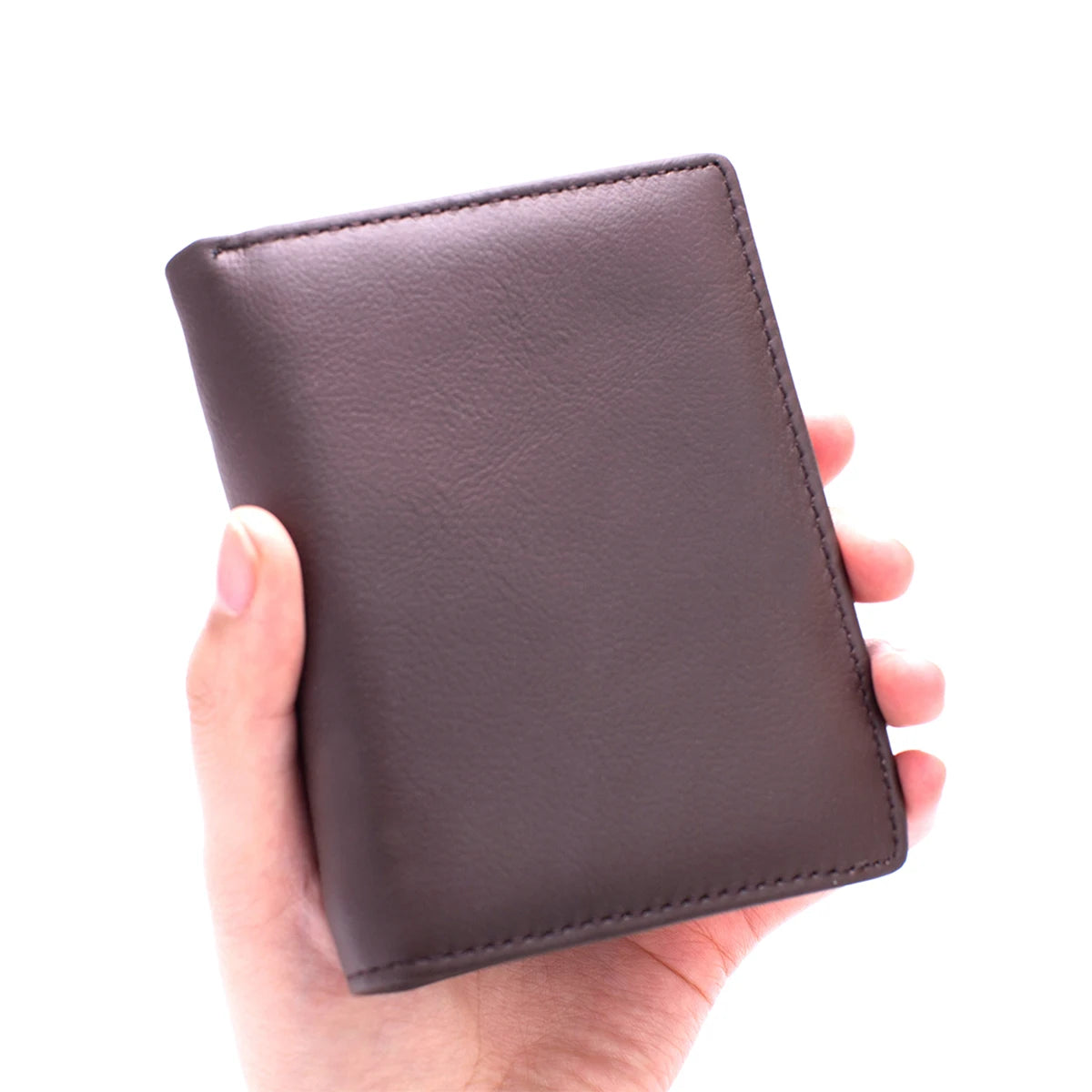 LOR MALE Men Wallet Genuine Leather Wallets Zipper Purse Vertical Business Wallets RFID