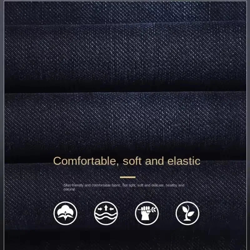 LOR MALE Men's Straight-leg Jeans High-quality Light Luxury Embroidered Casual Versatile Fashion Slimming Smooth Silhouette Style