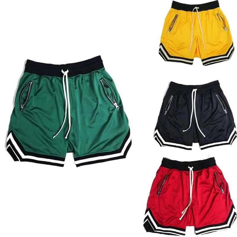 LOR MALE Man Short 2025 Summer Fitness Shorts Men's Quick Drying Mesh Solid Color Hip-Hop Breathable Casual Basketball Pants