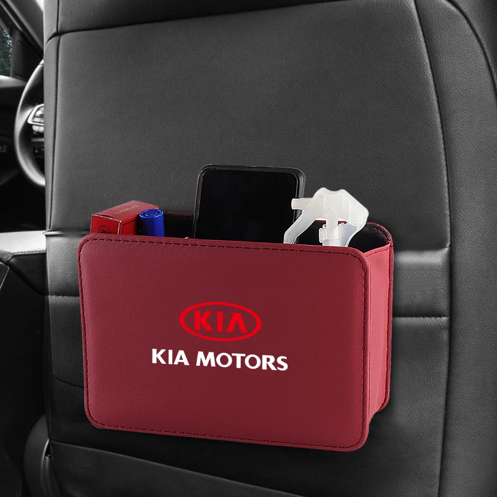 LOR MALE Car Accessories Side Door Seat Back Organizer Box Leather Storage Bags For KIA Rio Ceed Sportage Cerato Sorento Picanto Optima