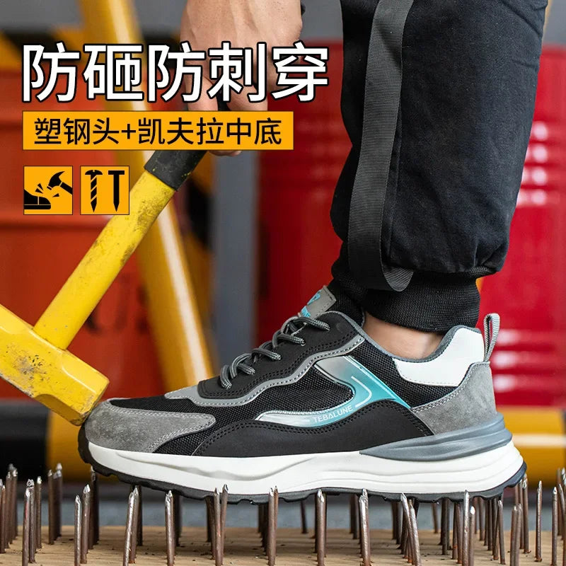 LOR MALE Composite Toe Anti Static Wrok Safety Shoes For Men Indestructible Prevent Puncture Sneakers Boots Lightweight Male Footwear
