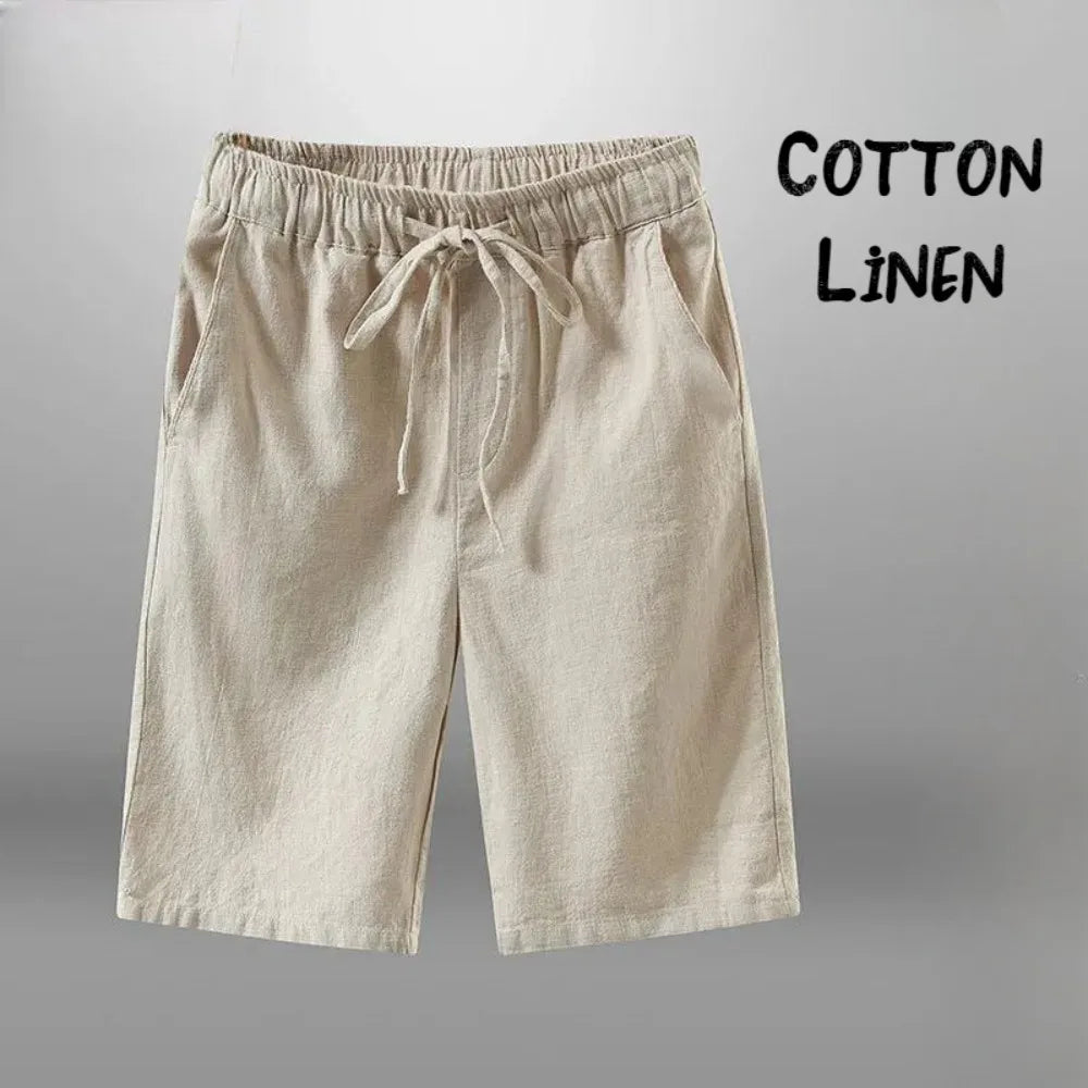 LOR MALE Men Shorts for Men Cotton Linen Casual Breathable Beach Shorts Men's Short Sweatpants Vacation Gym Basketball