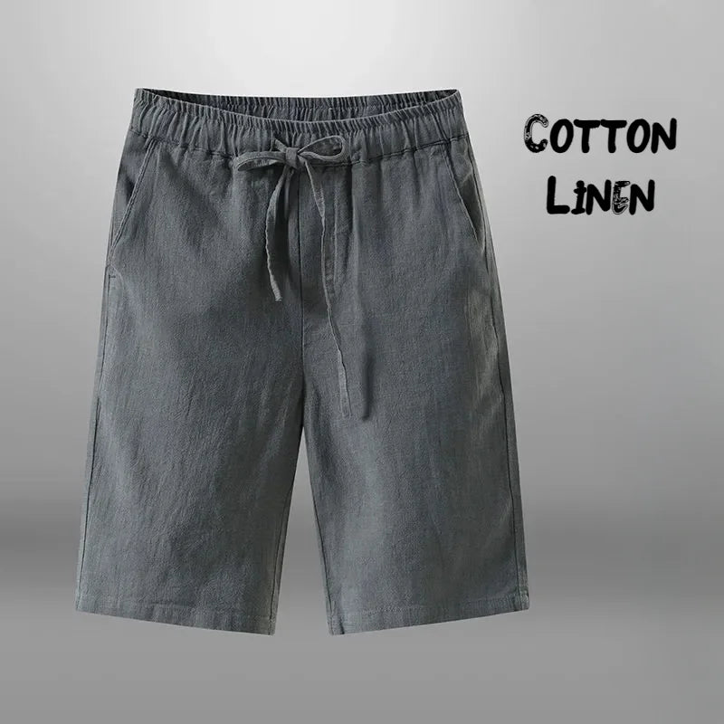 LOR MALE Men Shorts for Men Cotton Linen Casual Breathable Beach Shorts Men's Short Sweatpants Vacation Gym Basketball