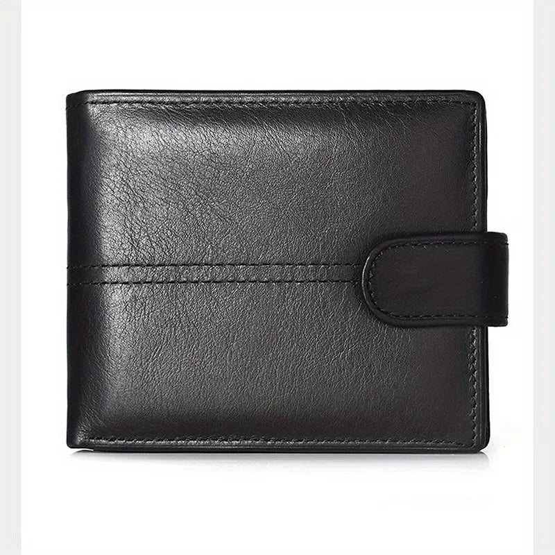 LOR MALE Genuine Leather Wallet, Rfid Anti-Theft Brush, Anti-Magnetic, Short Coin Purse