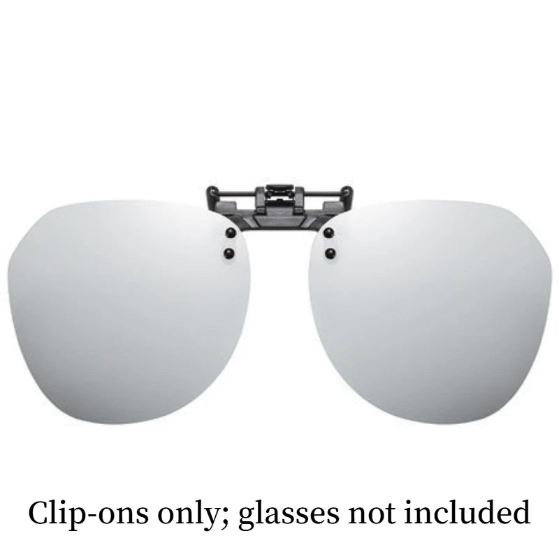 LOR MALE Polarized Sunglasses Clips for Men Classic Anti-UV Driving Sun Glasses Clips for Day and Night Use Outdoor Fishing Lenses