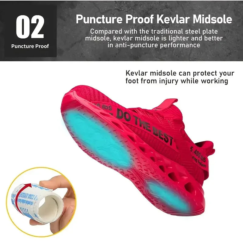 LOR MALE Safety Protective Mining Boots Men Steel Toe Safety Shoes Anti-smash Anti-puncture Function Work Shoes Fashion Multicolored