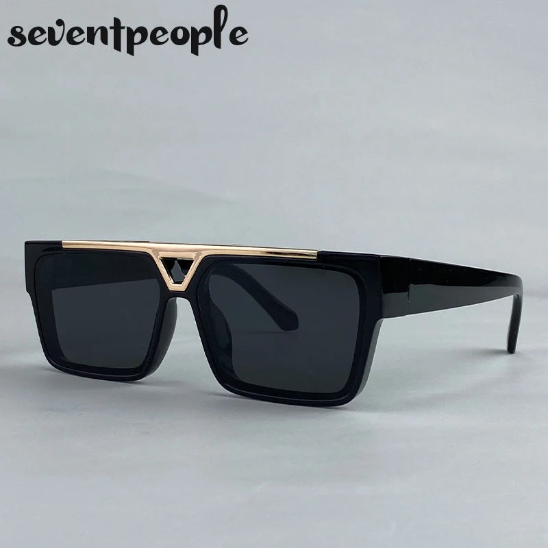 LOR MALE Polarized Classic Square Punk Sunglasses Men 2026 Luxury Brand Vintage Steampunk Driving Sunglass For Male Trendy Outdoor Shade