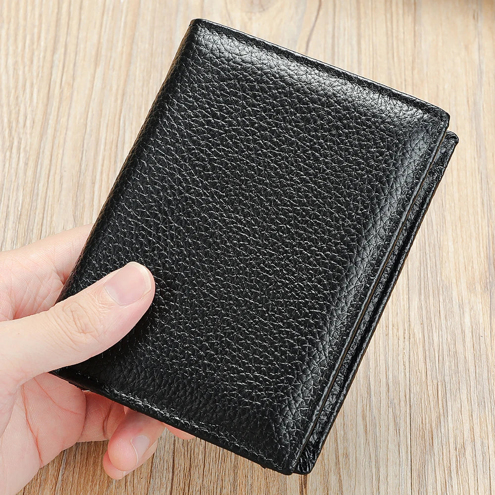 LOR MALE WESTAL New Hand-Made Cowhide Wallet Men's Leather Anti-Theft Cash Clip Advanced Sense Large Capacity Wallet