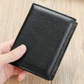 LOR MALE WESTAL New Hand-Made Cowhide Wallet Men's Leather Anti-Theft Cash Clip Advanced Sense Large Capacity Wallet