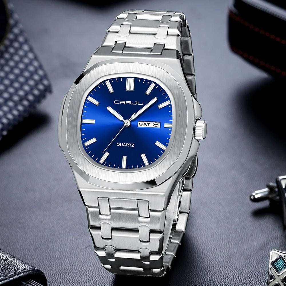 LOR MALE Watches Analog Quartz Wristwatch Luxury Casual Business Watch Waterproof Stain