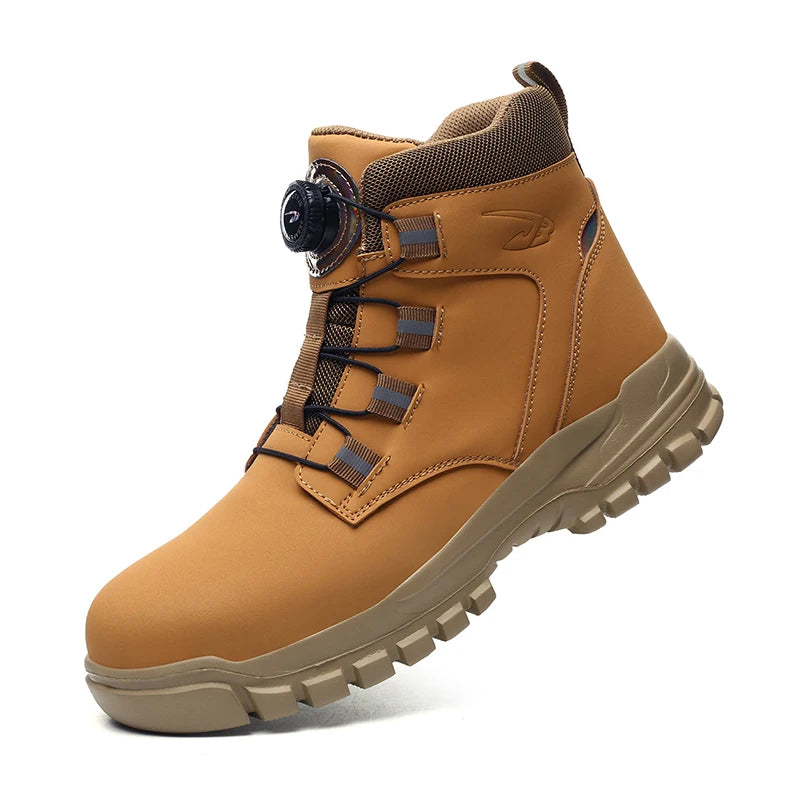 LOR MALE Steel Toe Shoes for Men Women Lightweight Anti-smash Steel Toe Sneakers Indestructible Work Boots Construction Safety Shoes