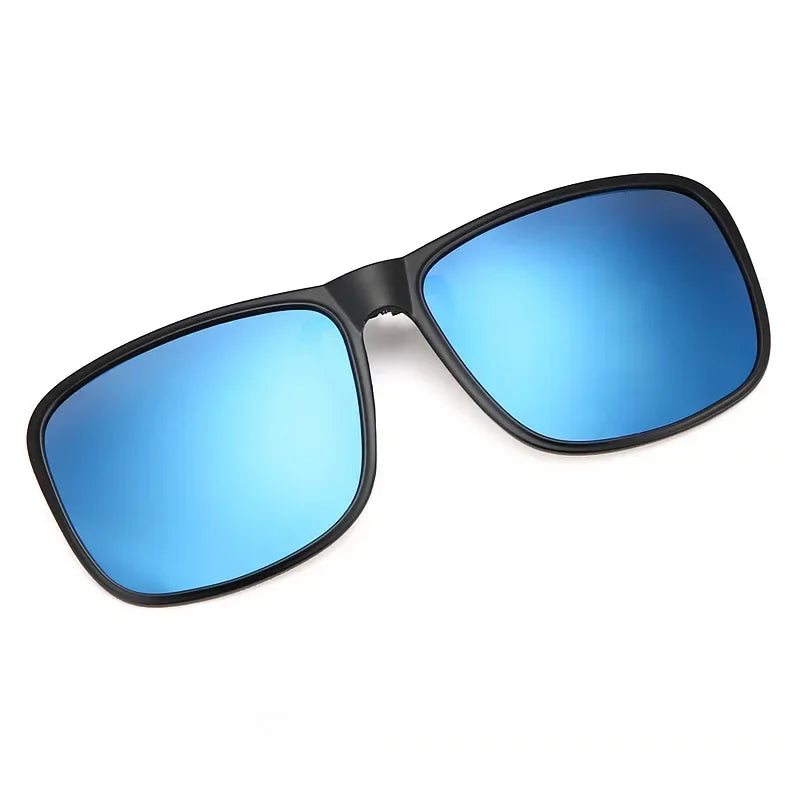LOR MALE Polarized Clip On Sunglasses Men Car Driver Goggles Night Vision Glasses Anti Glare Vintage Square Glasses UV400 Shades Oculos