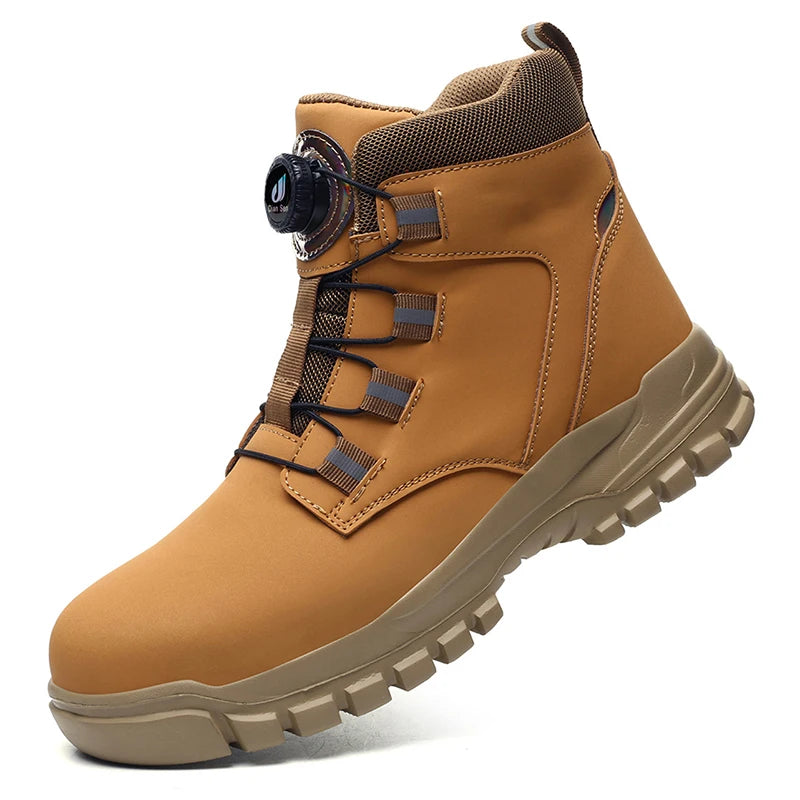 LOR MALE Waterproof Safety Boots Men Indestructible Steel Toe Work Boots Anti-smash Stab-resistant Safety Shoes Biker Botas Para Hombre