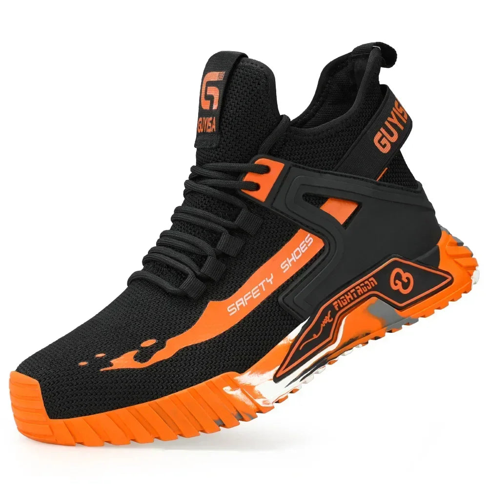 LOR MALE High Top Men's Shoes Steel Toe Work Shoes Men Anti-puncture Safety Shoes Woman Work Safety Boots Man Indestructible Men Boots