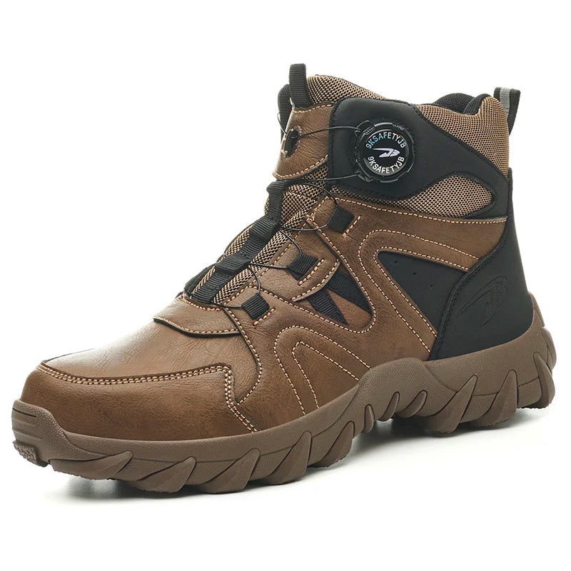 LOR MALE Waterproof Safety Boots Men Indestructible Steel Toe Work Boots Anti-smash Stab-resistant Safety Shoes Mens Tactical Ankle Boots