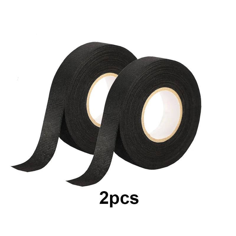 LOR MALE 1-4pcs 15/25M High Temp Wire Harness Wrapping Tape Self-Adhesive Automotive Wiring Harness Fabric Tape for Car Noise Damping