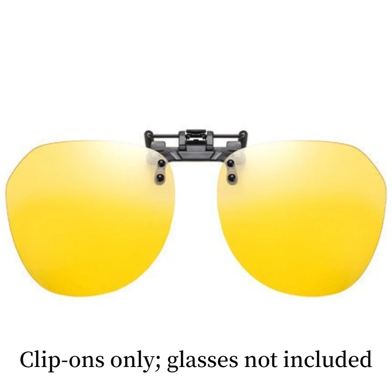 LOR MALE Polarized Sunglasses Clips for Men Classic Anti-UV Driving Sun Glasses Clips for Day and Night Use Outdoor Fishing Lenses