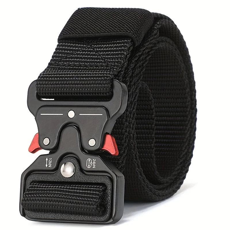 LOR MALE Men's Belt Outdoor Hunting Tactics Belt Multi functional Buckle Nylon Belt High Quality Marine Corps Canvas Belt
