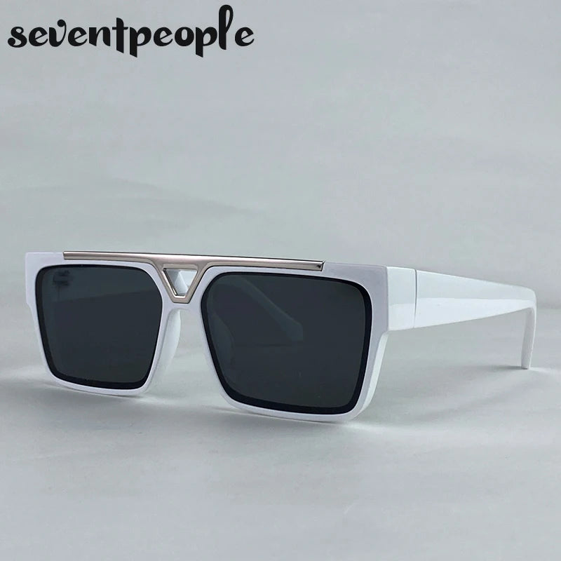 LOR MALE Polarized Classic Square Punk Sunglasses Men 2026 Luxury Brand Vintage Steampunk Driving Sunglass For Male Trendy Outdoor Shade