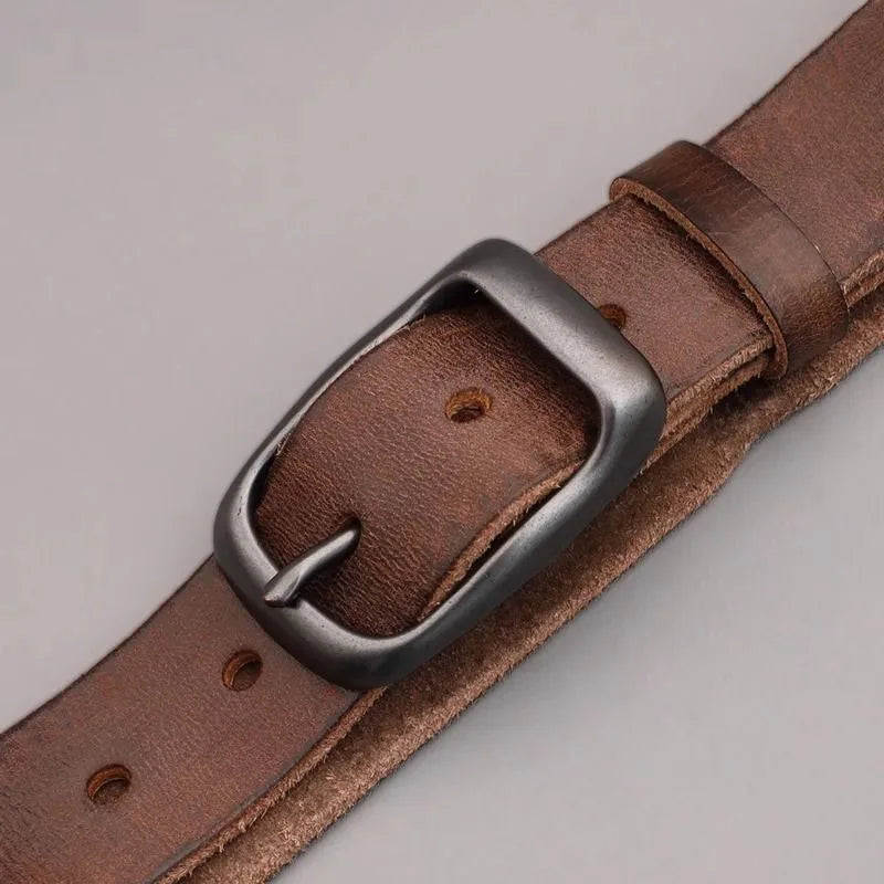 LOR MALE New Men's High-Quality Leather Belt Metal Pin Buckle Belt Leisure Business Waistband Fashionable Male Accessory Designer Belt