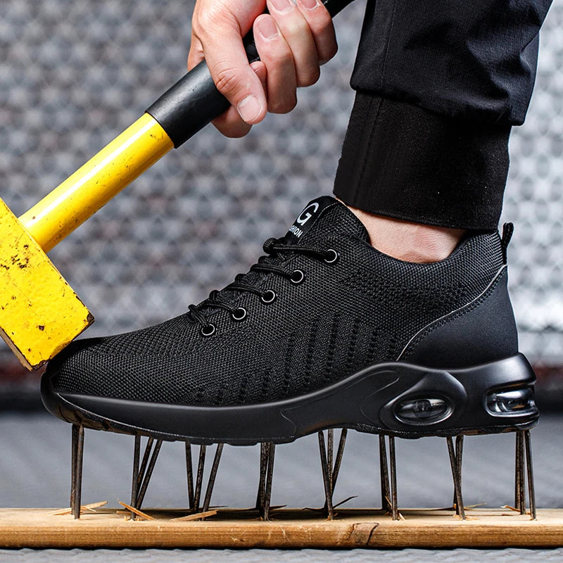 LOR MALE New Styles Men Safety Boots With Steel Toe Cap Anti-smash Work Sneakers Safety Shoes Men IndestructibleWork Boots Tactical Boots