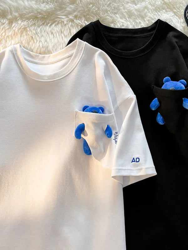 LOR MALE Trendy Brand Casual Short Sleeve T-Shirt Men Summer Thin Minimalist Design Sense Leisure Half Sleeve Creative Interest