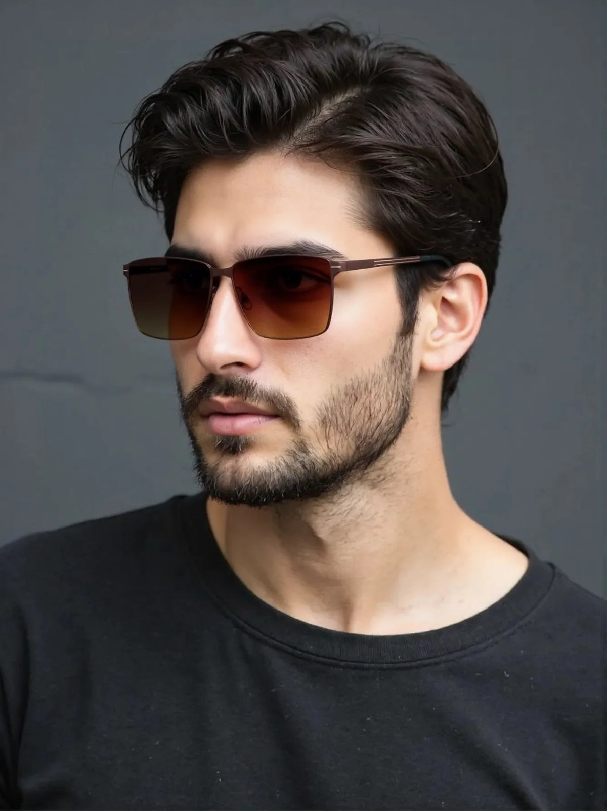LOR MALE New Fashion  Polarized Sunglasses For Men,Fashionable Square Style,Uv Protection,Suitable For Driving And Sun Protection 5138