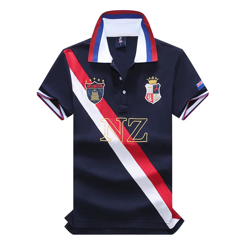 Polo Shirts for Men New Zealand Short Sleeve Lapels Polo Collar T-shirt Leisure NZ Embroidery Cotton Beautiful Kingdom Tshirts
