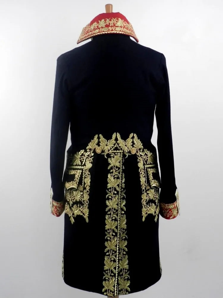 LOR MALE Men's British Military Jacket 18th Century Royal Guard Officer Soldier Tuxedo Historical Regency Aristocrat Hussar Parade Coat