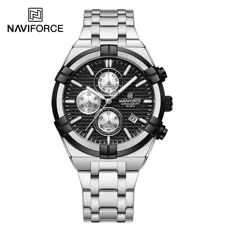 LOR MALE NAVIFORCE Business Men's Quartz Chronograph Elegant Wild Waterproof Date Display Male Wristwatch High Quality Man Watches NF8042