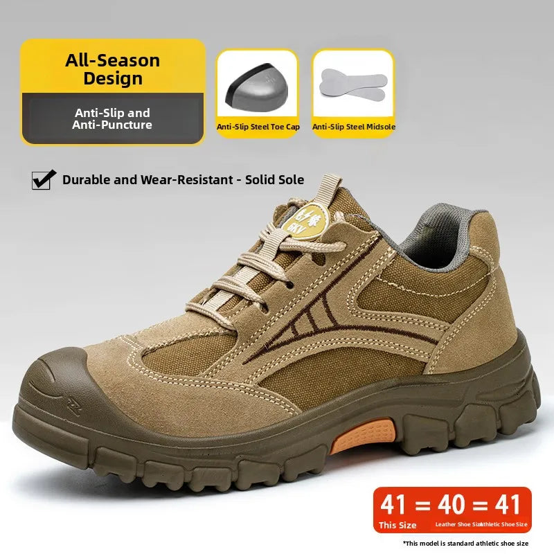 LOR MALE Men's Safety Work Boots Steel Toe Anti-impact Comfortable Soft Bottom Anti-wear Construction Site Shoes  Welding Prot...