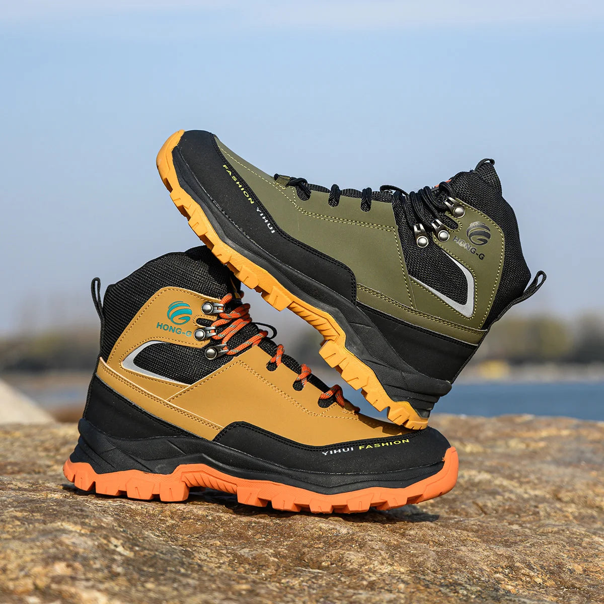 LOR MALE Steel Toe Cap Shoes For Men Work Boots Puncture-Proof Work Safety Shoes Non-Slip Protective Shoes Male Footwear Sneakers