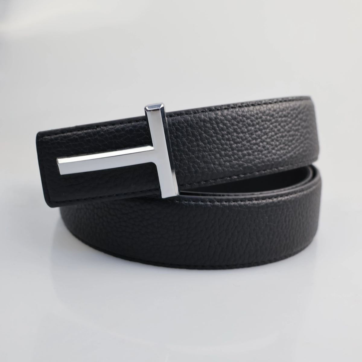 LOR MALE High Quality Designer Belts Men Fashion T Letter Luxury Famous Genuine Leather Belt Jeans Formal Cowskin Black Waist Strap 3.8cm