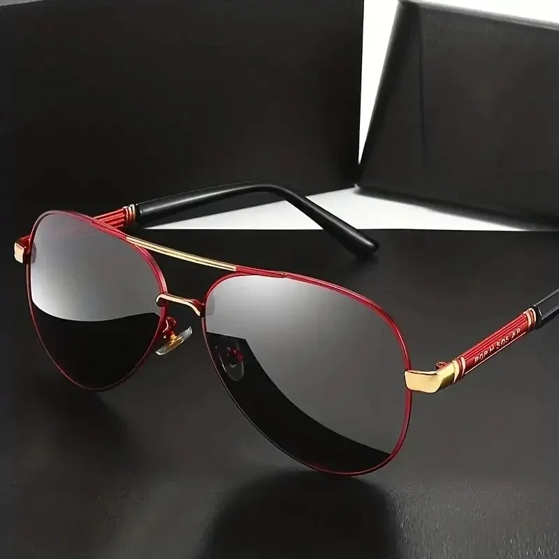 LOR MALE Polarized Sunglasses Men metal Frame Quality Sun Glasses Brand Design Male Women Glasses Fishing Driving Goggles UV400