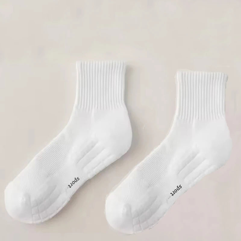 LOR MALE Men's Thick Bottom Sweat Absorbing and Breathable Sports Socks with Bottom Cushion for Running Professional Sports Men's Socks