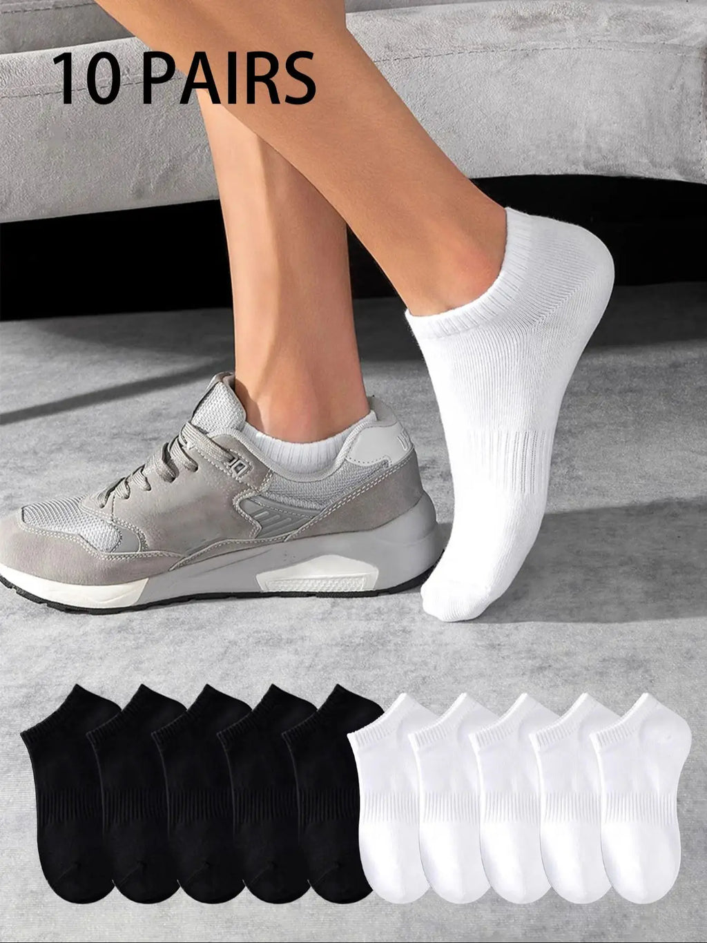 LOR MALE No-Show Sports Socks - 10 Pairs