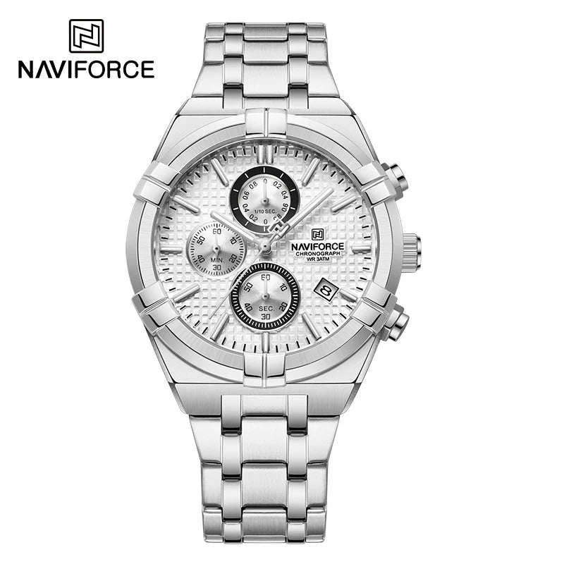 LOR MALE NAVIFORCE Business Men's Quartz Chronograph Elegant Wild Waterproof Date Display Male Wristwatch High Quality Man Watches NF8042