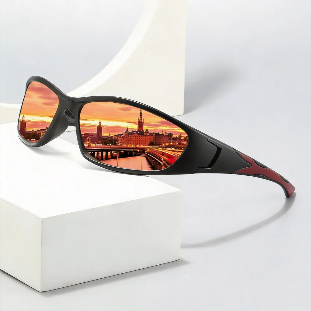 LOR MALE Polarized Sports Sunglasses Men Women Anti-Glare Cycling Glasses Outdoor Fishing Riding Driving Eyewear UV400 Protection Goggles
