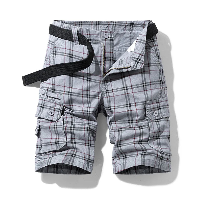 LOR MALE Men Shorts 2023 Plaid Beach Shorts Casual Camo Camouflage Shorts Military