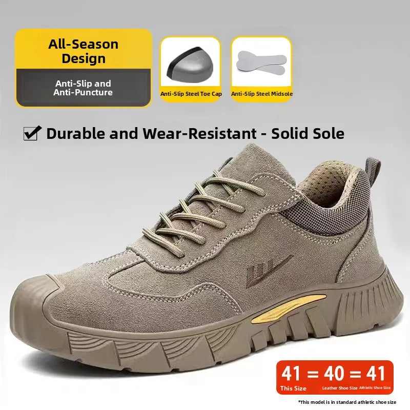 LOR MALE Men's Safety Work Boots Steel Toe Anti-impact Comfortable Soft Bottom Anti-wear Construction Site Shoes  Welding Prot...
