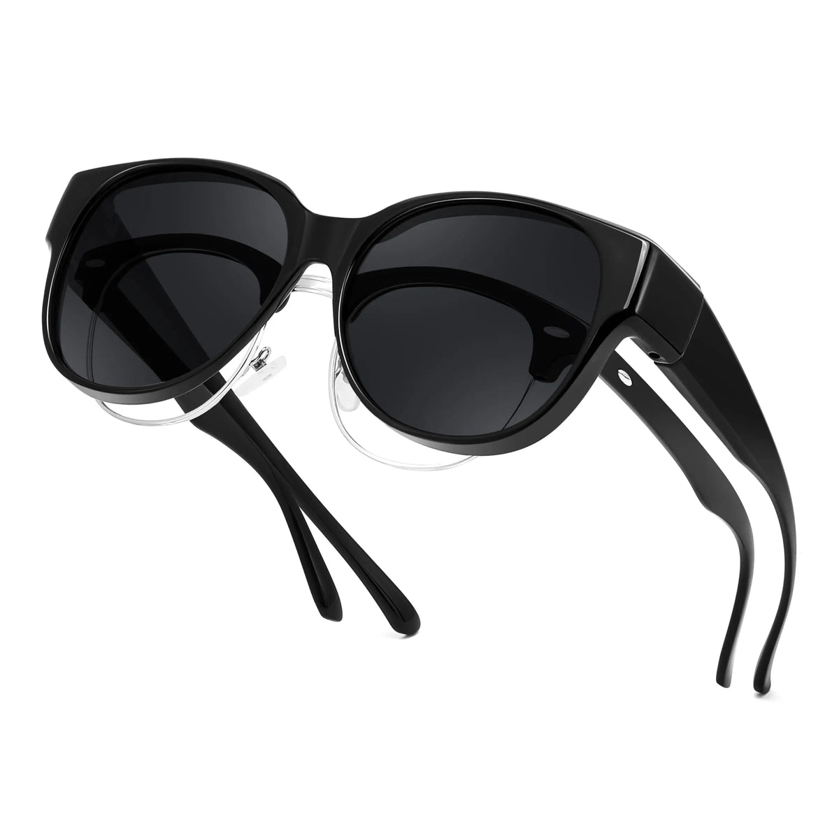 LOR MALE Polarized Fit Over Sunglasses for Men Women, UV400 Protection Wrap Around Lens, Large Oversized Fit Over Glasses for Driving