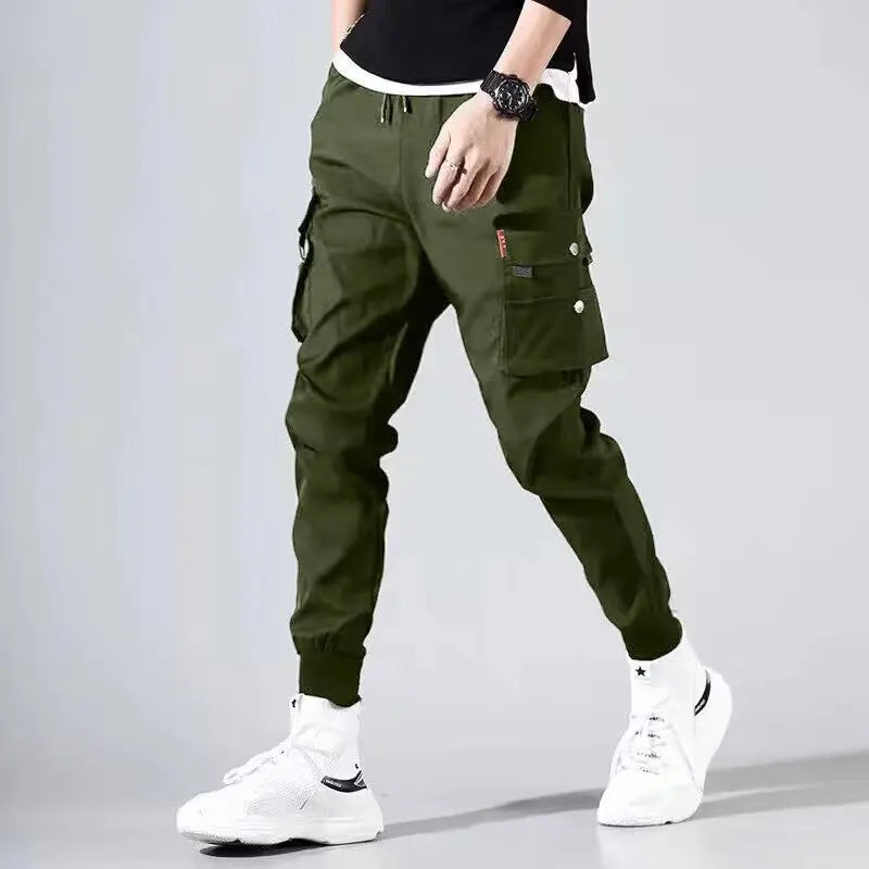 LOR MALE 2025 New men work pants, tactical pants, workwear, multi pocket casual training pants, jogging and hiking casual pants