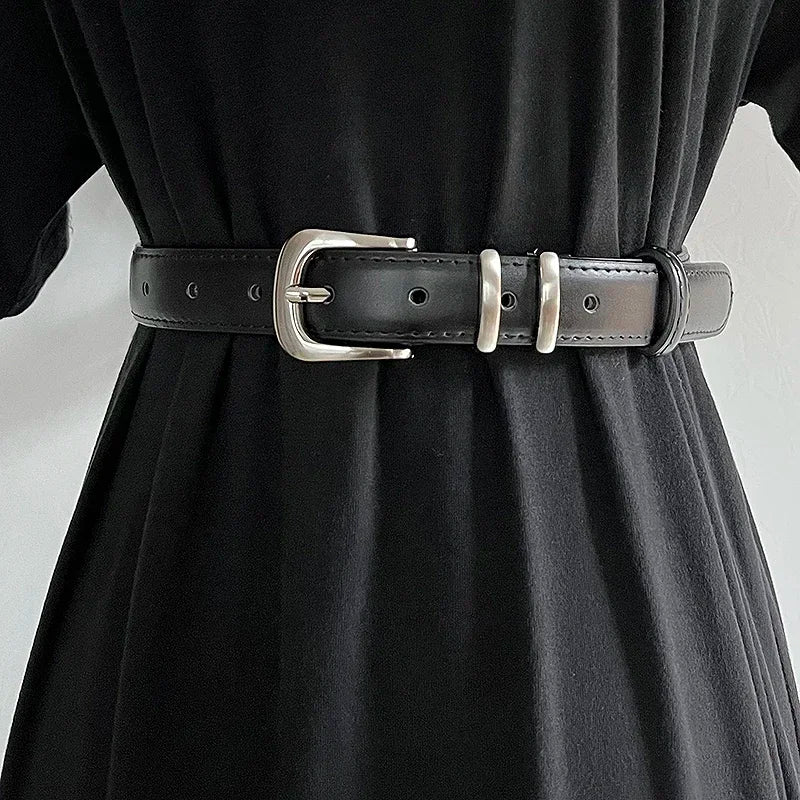 LOR MALE High Quality Real Leather Jeans Belts For Women Simple Design Metal Buckle Waist Belts Cowskin Men Unisex Casual Strap Ceinture