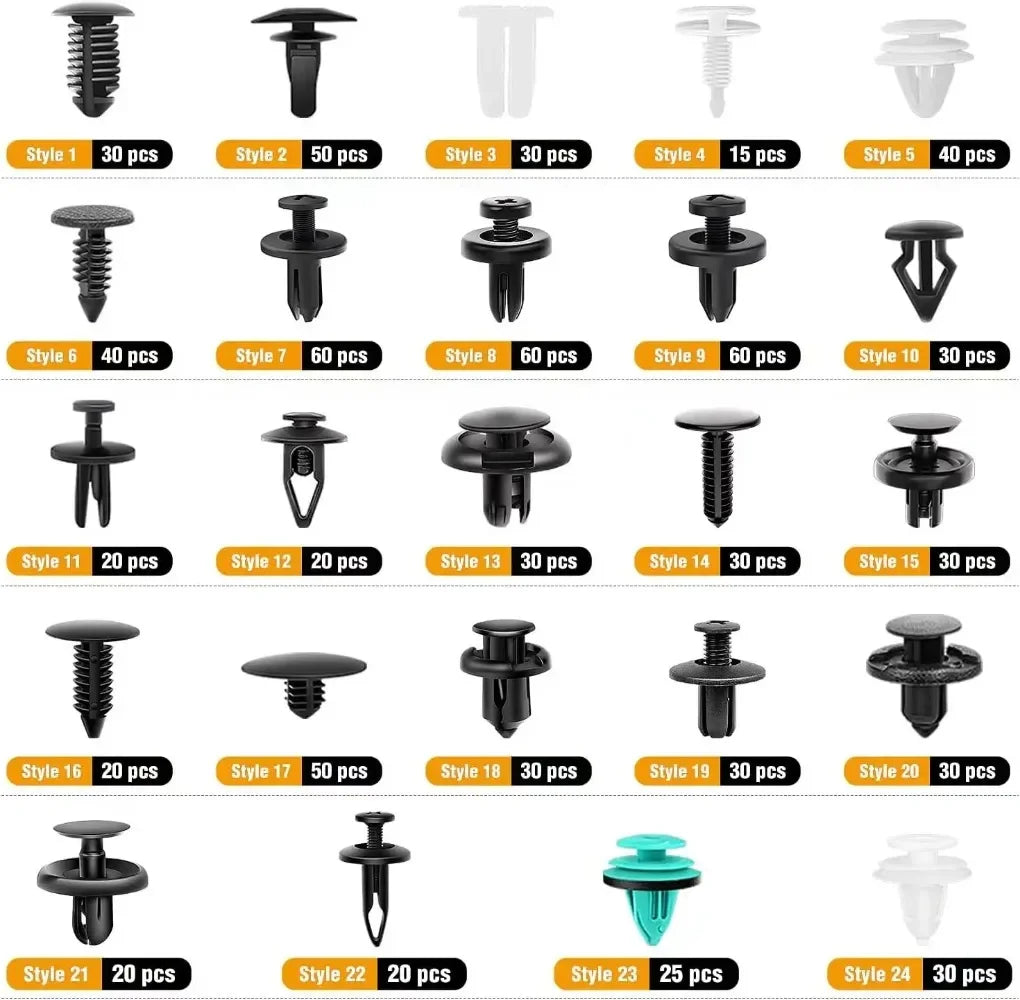 LOR MALE 800pcs-100Pcs Car Fastener Clips Kit Fender Rivet Plastic Clips Auto Body Push Retainer Pin Rivet Bumper Door Trim Panel Repair