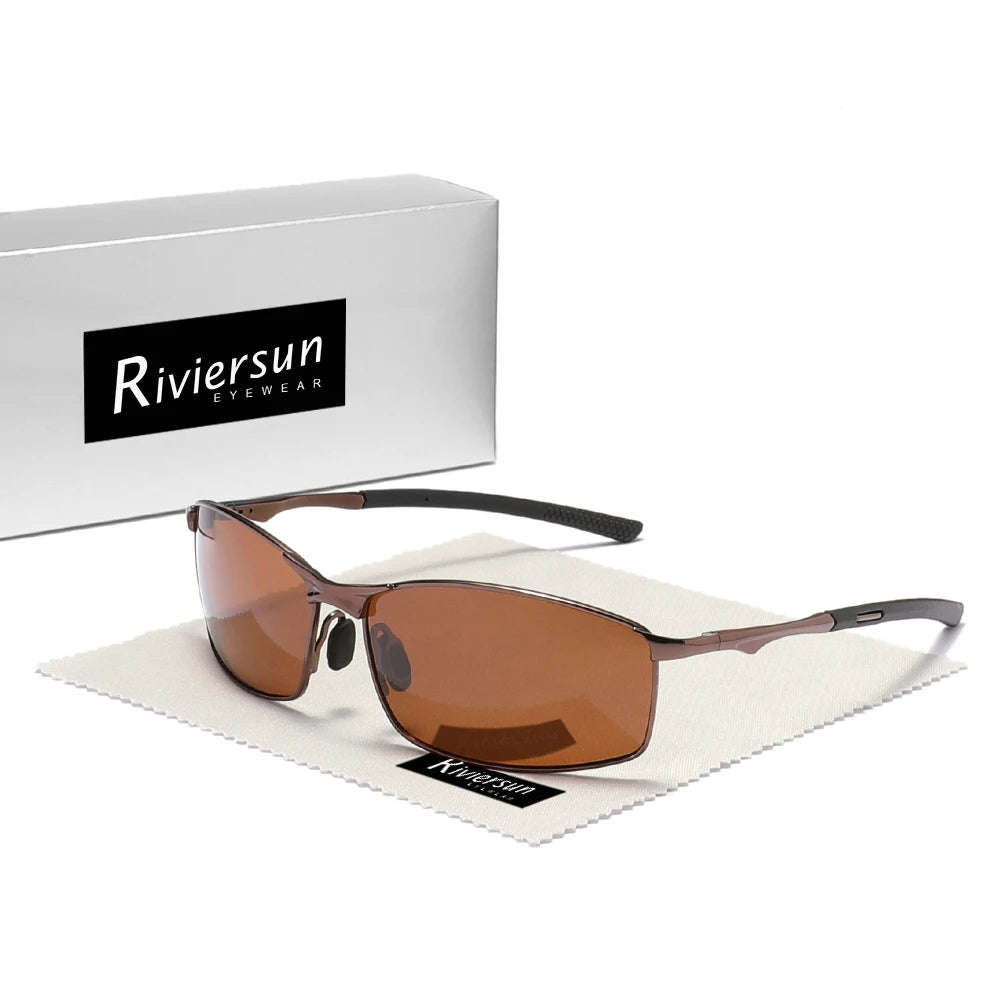 LOR MALE Polarized Alloy Rectangular Sunglasses Glasses Male Sun Glasses Fishing Drivin 2