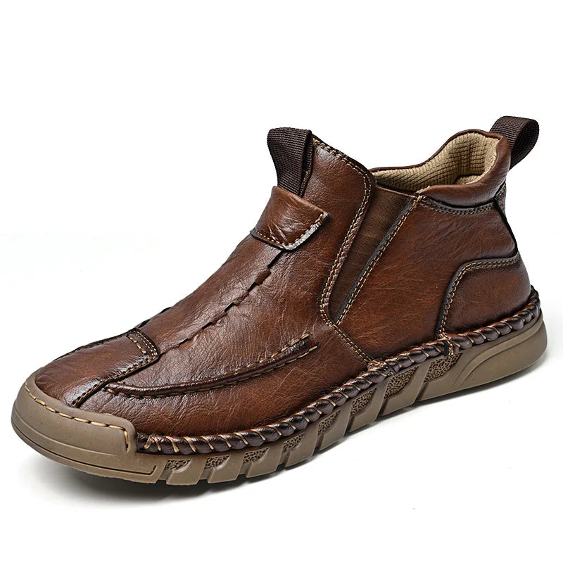LOR MALE Men Boots Handmade Casual Shoes Genuine Leather Ankle Boots Comfortable Winter Shoes High Top Sneakers Luxury Footwear Men Shoes