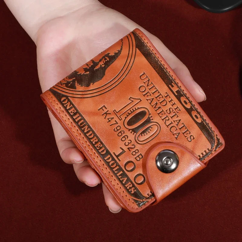 LOR MALE Wallets With 100 US Dollar PatternWallet Male Leather Walet Photo Card